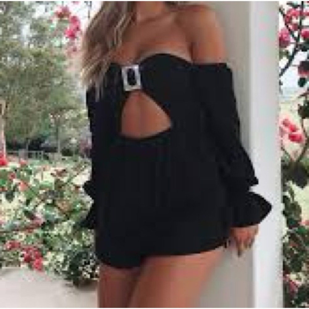 White Fox Boutique Black Off-Shoulder Dress